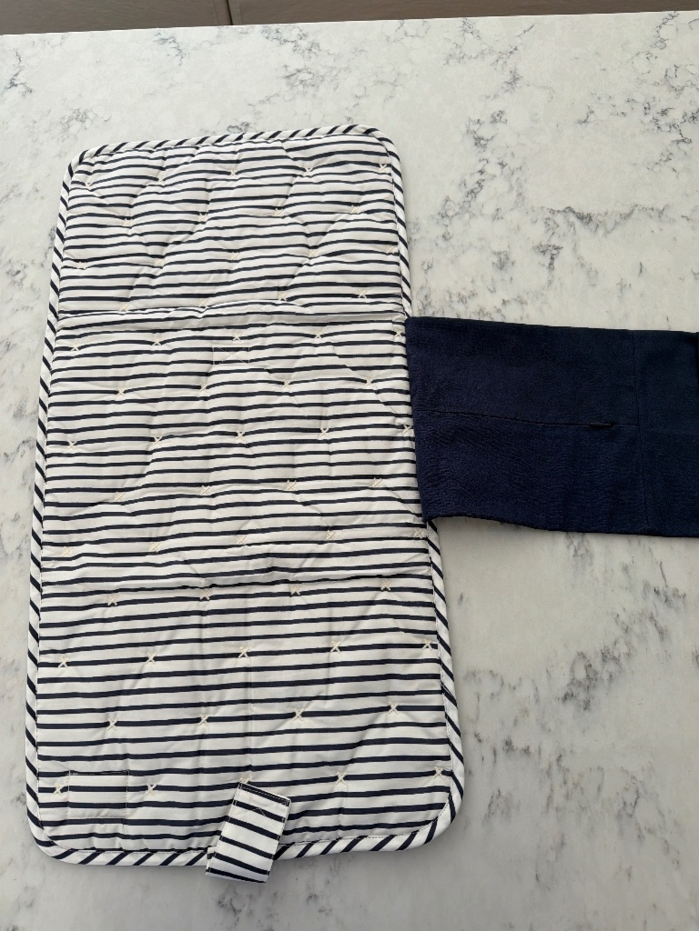 NWOT Pehr Navy and White Strip Travel Pouch and Changing Pad